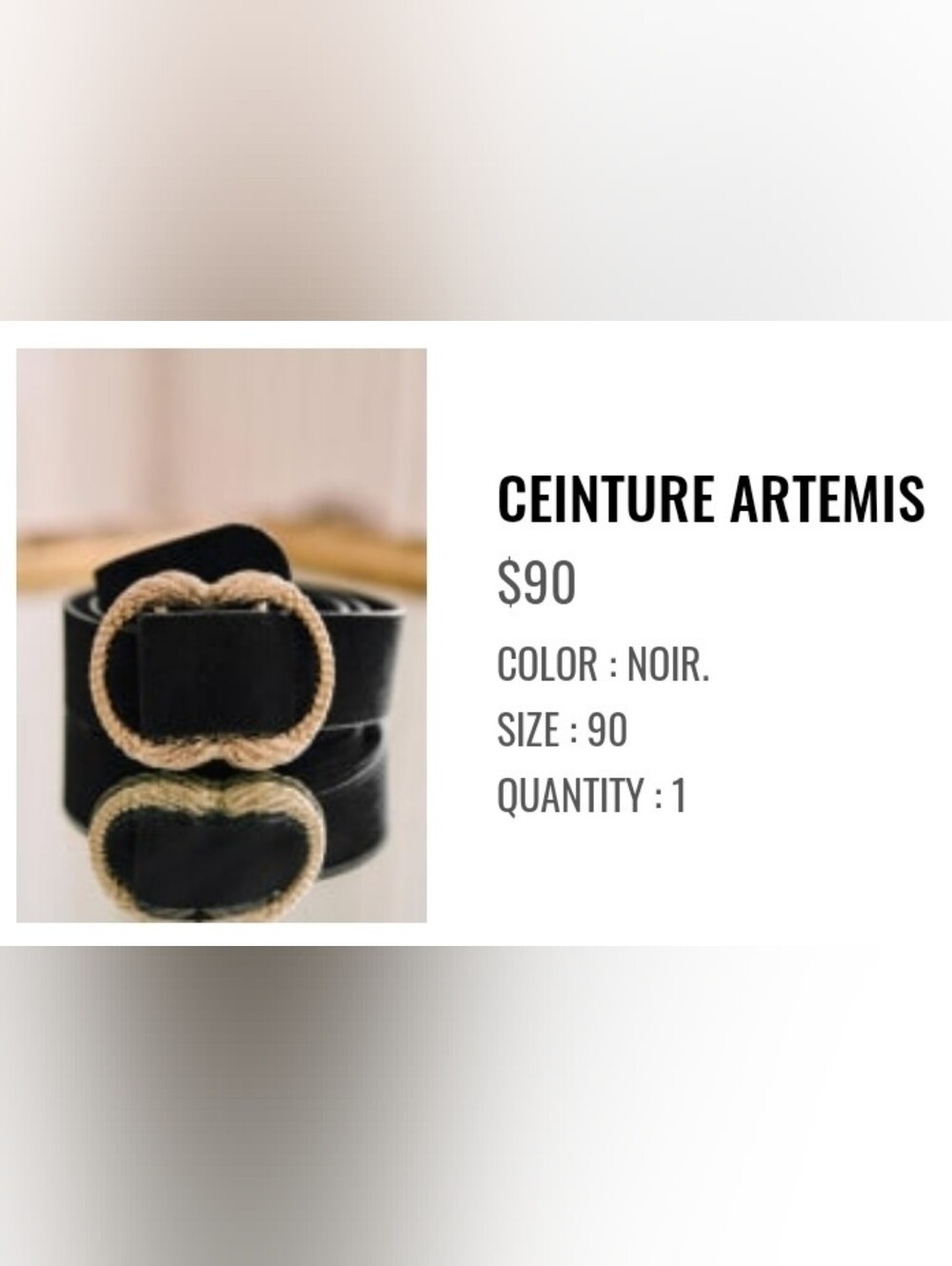 Sezane Artemis Belt, Black - Picture 3 of 3